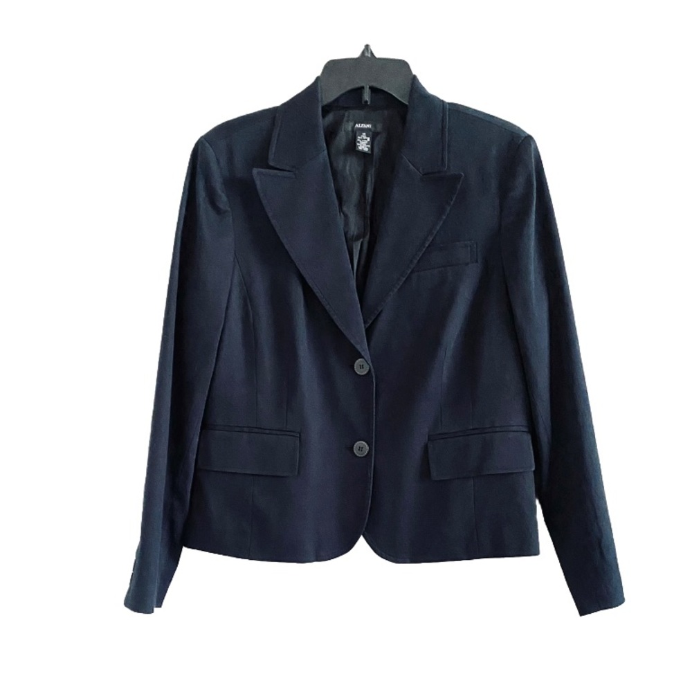 Alfani Navy Blazer Women's Two-Button Suit Jacket